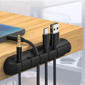 실리콘 USB 데스크탑 관리 클립 거치대, 웹 마우스 헤드셋 와이어 정리함, L16 케이블 정리함, 5 홀