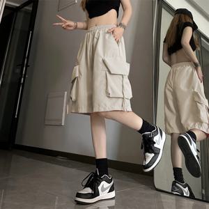 S-3Xl Y2K 카고 반바지 여성 하라주쿠 블랙 오버 사이즈 와이드 레그 반바지 여름 streetwear 패션 하이 웨이스트 헐렁한 짧은 바지 New