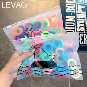 Levao 40/50/100pcs 소녀 다채로운 탄성 헤어 밴드 어린이 포니 테일 홀더 고무 Scrunchies 밴드 머리띠 헤어 액세서리