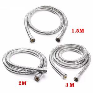 고품질 1.5m/2m/3m G1/2 인치 유연한 샤워 호스 스테인레스 스틸 크롬 욕실 워터 헤드 샤워 헤드 연장 파이프