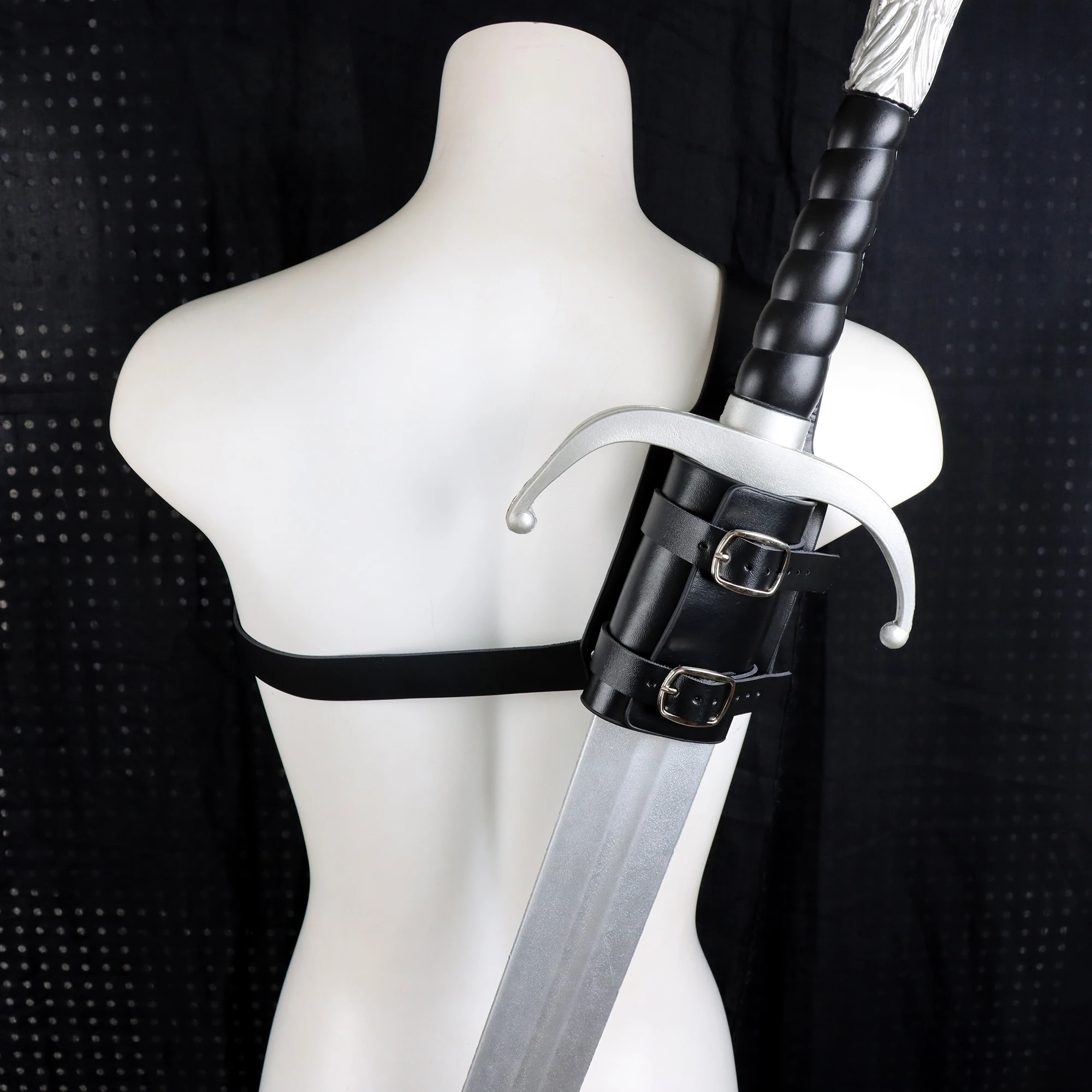 레트로 백 소드 홀더 벨트 어깨 Scabbard Larp 액세서리 중세 칼 칼집 레이피어 가죽 홀더 성인용