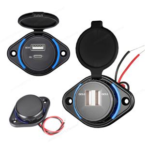 12V RV PD QC3.0 USB 콘센트 패널 USB C 30W & QC3.0 18W 포트 차량용 충전기 소켓 고속 충전 (자동차, 버스, 트럭, 보트, 캠핑카, ATV용)