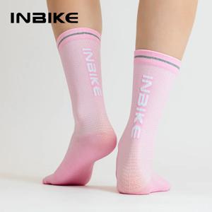 INBIKE 여성 압축 러닝 양말 수분 흡수 작업 하이킹 농구 스포츠 양말 여성을위한 운동 사이클 지원