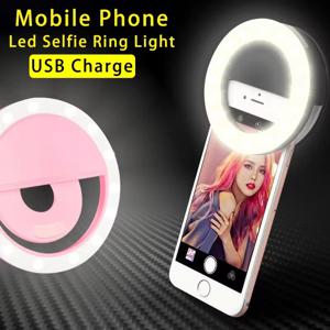 LED 라이트 링 USB 충전 Led Selfie 링 라이트 iPhone과 호환 가능 Samsung Xiaomi 휴대 전화 렌즈 링 클립 Selfie 램프