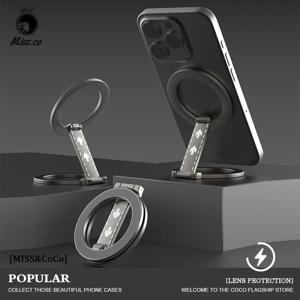 MagSafe 킥 스탠드 용 양면 자기 전화 링 홀더 용 iPhone 16 15 14 용 Huawei Xiaomi 스탠드 홀더 용 자석 그립