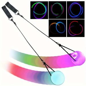 1pc LED 다채로운 빛나는 공 색상 변경 피트니스 춤을위한 스윙 공과 어린이 성인 모두를위한 깜박이는 장난감 공