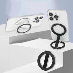 Magsafe 양면 자석 스탠드 용 휴대 전화 강력한 자기 홀더 Xiaomi iPhone 14 15 용 휴대용 접이식 링 브래킷