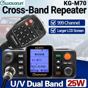 WOUXUN KG-M70 25W 모바일 라디오 크로스 밴드 리피터 장거리 999CH 마이크가있는 고출력 듀얼 밴드 자동차 라디오 방송국