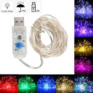 1m-10m USB Led 직렬 등 8가지 모드 야외 홈 화환 결혼식 명절 직렬 장식 크리스마스 파티 구리 등선