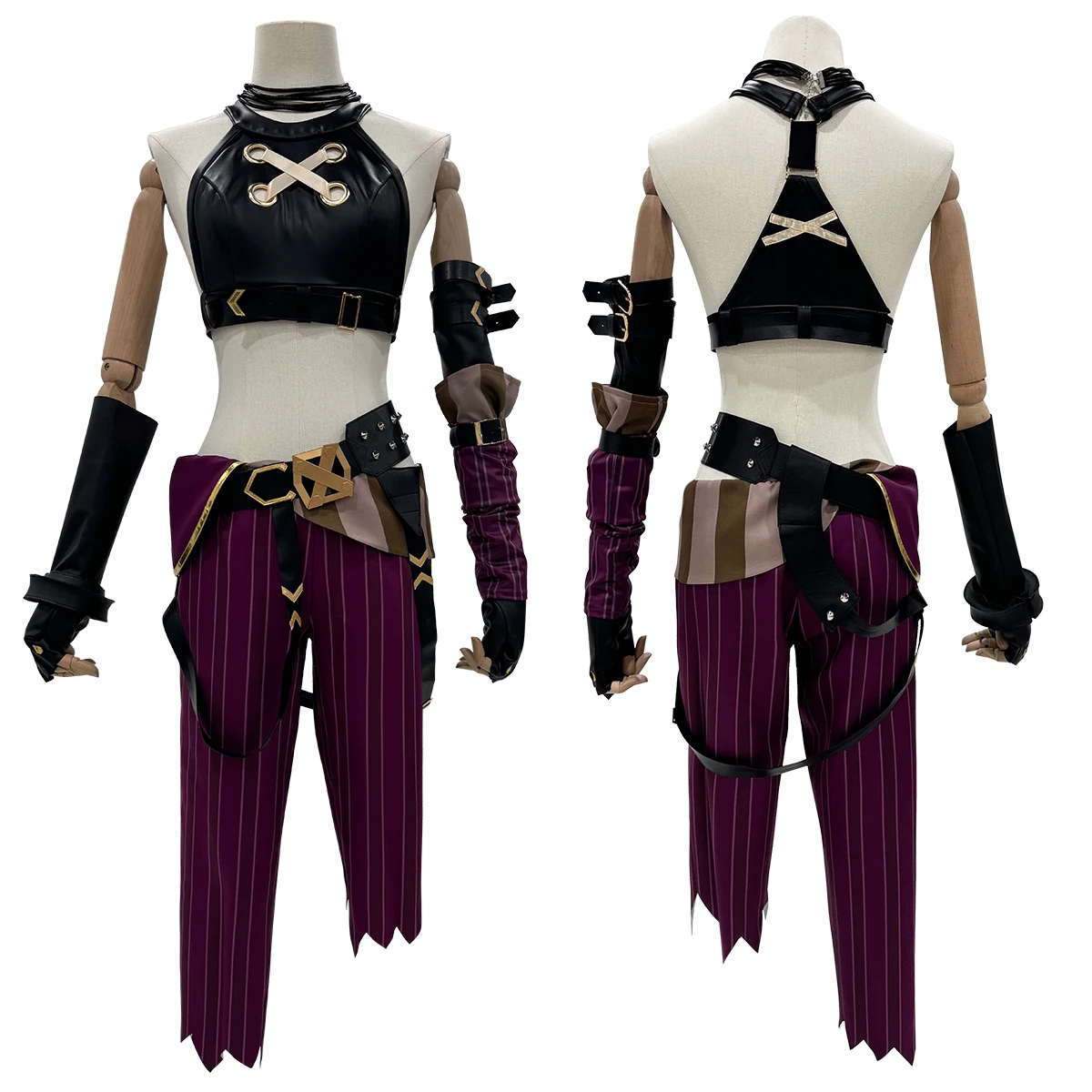 HOLOUN LOL 게임 Jinx 코스프레 의상 가발 Loli 복장 할로윈 크리스마스 선물 Cos Convention