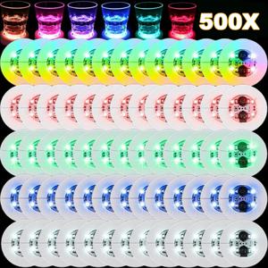 1-300PCS LED 코스터 조명 다채로운 빛나는 와인 병 스티커 바 웨딩 파티 조명 빛나는 와인 병 스티커