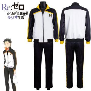 Anime Re: Zero Kara Hajimeru Isekai Seikatsu 나츠키 스바루 의상 코스프레 까마귀 세트 할로윈 파티 스포츠웨어 유니폼 슈트