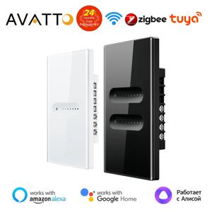 AVATTO Tuya WiFi/ZigBee 스마트 조광기 스위치 1/2 갱 조광기 전등 스위치 터치 패널 APP 원격 제어 Alexa Google 홈