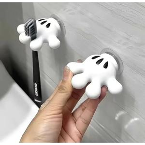 욕실 수건 및 데이터 케이블 권선을 위한 다기능 Traceless 흡입 후크가 있는 사랑스러운 미키 팜 칫솔 홀더