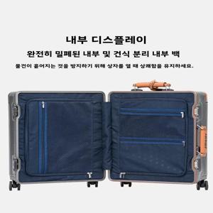 에어웨이 알루미늄 프레임 여행 가방 PC 소재 저소음 범용 바퀴 기내용 가방 20인치 비즈니스/OL 스타일 폴리에스터 안감