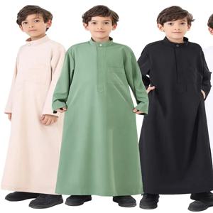 라마단 케바야 아바야 소년 키즈 이슬람 원피스 의류, 터키 아랍어 이슬람 아바야스, 기도복, Djellaba Robe Musulmane Hombre