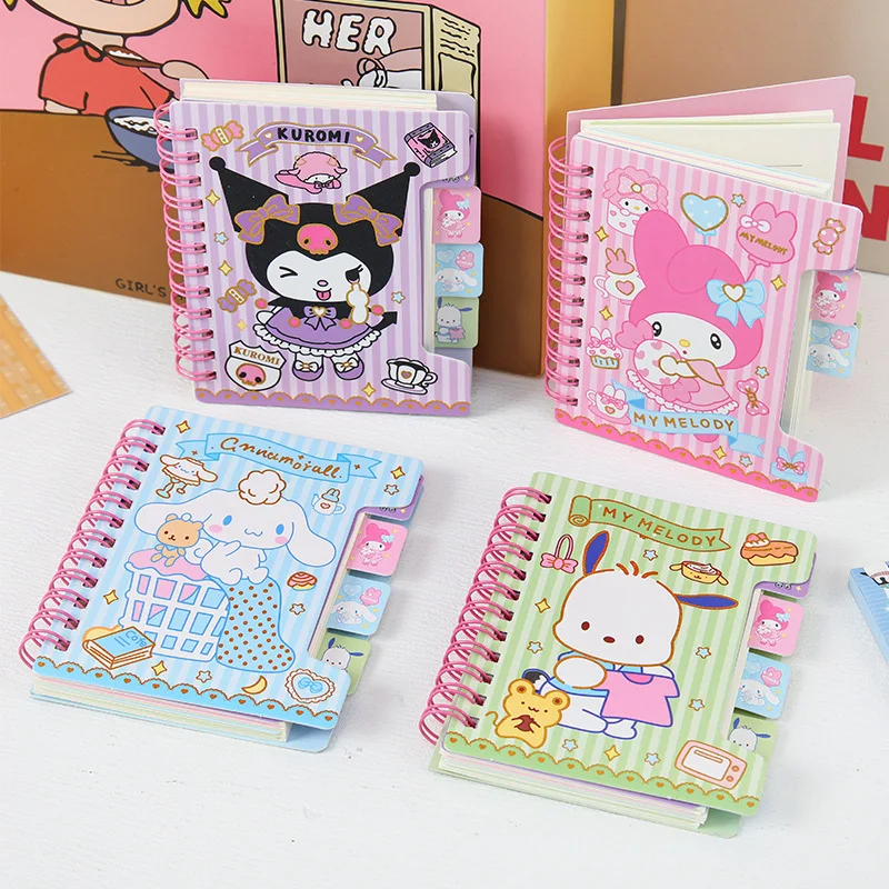 귀여운 일기 노트 A7 애니메이션 시리즈 Kawaii Kuromi Cinnamoroll 만화 휴대용 노트 학생 문구 어린이 선물