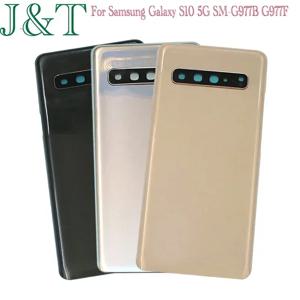 삼성 갤럭시 S10 5G SM-G977B G977F 배터리 뒷면 커버 후면 도어 3D 유리 패널 하우징 케이스 접착제 + 카메라 렌즈 교체