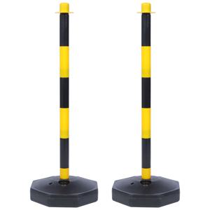 2 Pcs 물 주입 경고 열 교통 콘 Delineator 포스트 안전 콘 노란색 배리어 주차 중지 도로 안전