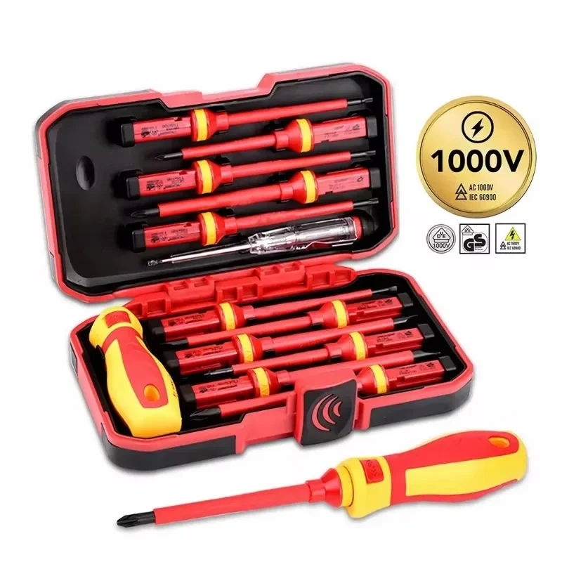 13pcs/8pcs 전기 수리 도구 키트 1000V 변경 가능한 절연 스크류 드라이버 세트 자기 슬롯 비트