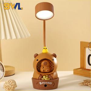 Capybara LED 야간 조명 학생 USB 충전식 야간 조명 어린이 선물 책상 장식 눈 보호 침대 옆 테이블 램프