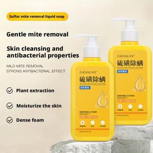 300ml 유황 액체 비누 진드기 제거 목욕 젤 딥 클리닝 진드기 제거 샤워 젤 바디 클리닝 건강 스킨 케어