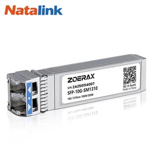 Cisco, TP-Link, Ubiquiti 및 기타 기기 호환 Natalink 10G SFP+ 단일모드 LC 듀플렉스 1310nm 10km DDM 광 트랜시버 모듈.