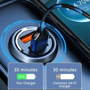 100W 차량용 충전기 라이터 PD 아이폰 QC3.0에 대 한 빠른 충전 삼성 화웨이 Xiaomi에 대 한 미니 USB 유형 C 미니 자동차 전화 충전기