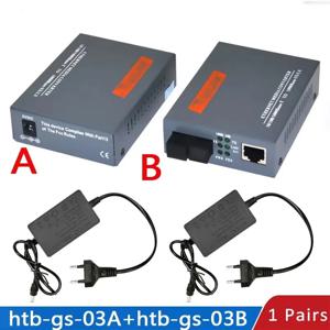 FASO 기가비트 광섬유 광학 미디어 컨버터 HTB-GS-03 A&B 1000Mbps 단일 모드 단일 광섬유 SC 포트 외부 전원 공급 장치