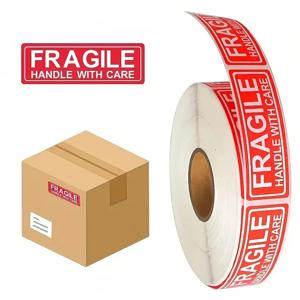 120pcs/roll 깨지기 쉬운 라벨 스티커는 주의 깊은 경고 표지판을 처리합니다. 신중한 배송 태그 스티커