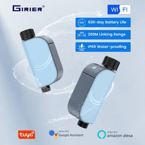 GIRIER 스마트 워터 타이머 정원 호스 물방울 관개 시스템 지원을위한 WiFi 프로그래밍 가능한 스프링클러 타이머 Tuya App 허브 필요 없음