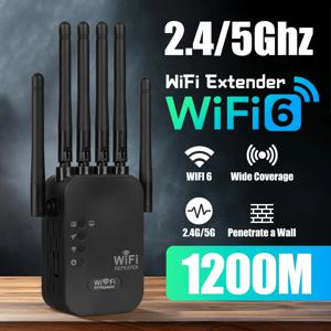 듀얼 밴드 기가비트 이더넷 포트, WiFi 6 확장기, 모든 라우터와 작동, 범용 호환성, 50개 이상의 장치용 안테나 6개