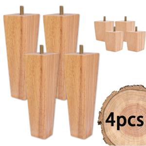 4Pcs 단단한 나무 가구 다리 교체 가구 피트 6/15/20cm 높이 테이블 다리 나사 미끄럼 방지 의자 옷장 피트
