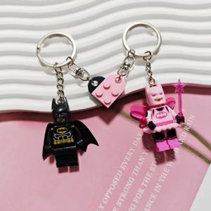 아름다운 수제 3D 요정 스타 핑크 블랙 박쥐 마그네틱 키 체인 Y2k 보우 키 링 배낭 펜던트 커플 키 체인 선물
