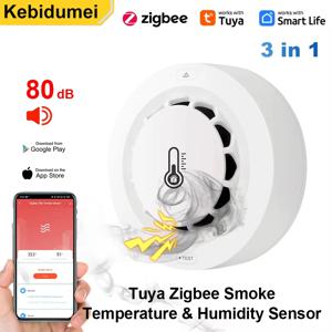 3 IN 1 Tuya Zigbee 연기 감지기 WiFi 연기 경보 Bluetooth 온도 습도 센서 80dB 사운드 알람 원격 경고 기능 ,3 IN 1 Tuya Zigbee Smoke Detector WiFi Smoke Alarm Bluetooth Temperature Humidity Sensor 80dB Sound Alarm Remote Alert Function