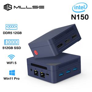 MLLSE G2 Pro 미니 PC - Intel N150 LPDDR5 12GB RAM 512GB ROM Windows 11 pro 듀얼 밴드 WiFi 5 BT5.2 데스크탑 게임용 컴퓨터