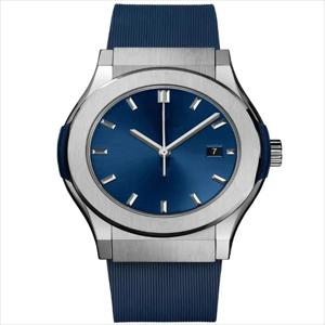 42mm 고품질 남자 자동 시계 기계식 블루 블랙 가죽 사파이어 빛나는 스테인레스 스틸 로즈 골드 시계