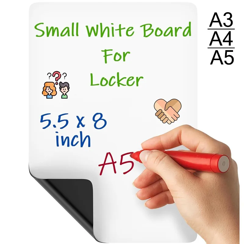 A3 A4 A5 지울 수있는 유연한 마커 냉장고 자석 마그네틱 화이트 보드 건조 지우기 보드 냉장고 시트 주방 메모 식료품 목록