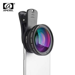 APEXEL-2 인 1 휴대폰 카메라 렌즈 키트, 0.45x 와이드 앵글 & 12.5x 매크로 렌즈, HD 카메라 렌즈, ios 안드로이드 스마트폰용