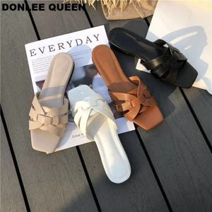 DONLEE QUEEN 여성 브랜드 슬리퍼, 오픈 토 플랫 캐주얼 신발, 레저 샌들, 여성 비치 쪼리, 빅 사이즈 35-41, 여름 슬라이드