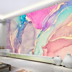 사용자 정의 북유럽 빛 럭셔리 컬러 대리석 벽지 거실 벽화 현대 tv 배경 사진 벽화 벽 종이 papel de pared