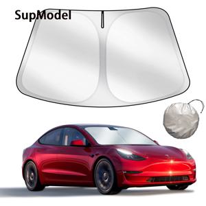 Tesla Windshield Sunshade 접이식 앞 창 Sun Shade Cover 모델 Y Model3 2025 액세서리 용 열 보호 바이저