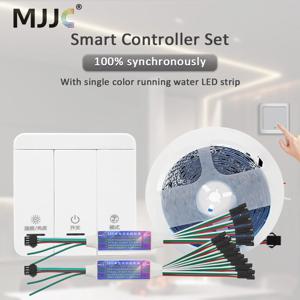 경마 LED 스트립 빛 DC 24V WS2811 IC RF 흐르는 물결 쫓는 LED 테이프 리본 램프 20M 25M 30M 룸 장식