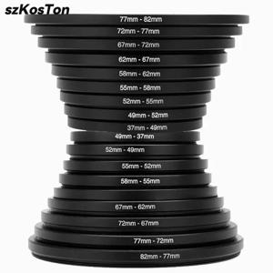 9/18Pcs 카메라 렌즈 필터 스텝 업 & 다운 링 어댑터 모든 카메라 DSLR 용 금속 필터 어댑터 링 37-82 82-37mm 마운트 세트 키트