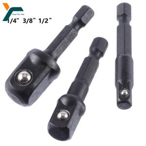 3Pcs 충격 소켓 어댑터 1/4 3/8 1/2 인치 너트 드라이버 소켓 스크루 드라이버 핸들 도구 용 육각 섕크 확장