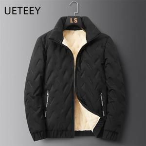 UETEEY 2024 겨울 파카 남성 Lambswool 자켓 두꺼운 따뜻한 방수 야외 캐주얼 경량 남성 코트 남성 자켓 아웃웨어