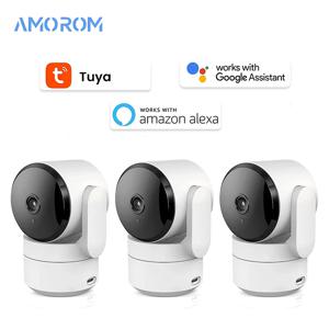 Tuya 1080P Wifi 카메라 실내 360 PTZ 애완 동물 베이비 모니터 IR 야간 투시경 Ai Google Alexa로 P2P 감시 IP 카메라 감지
