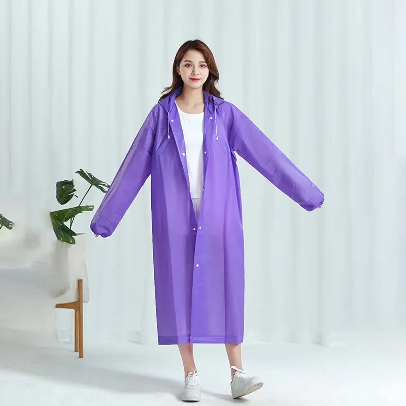 1pc 후드 비 코트 여성 남성 투과성 두꺼운 방수 관광 야외 하이킹 비 판초 야외 제품