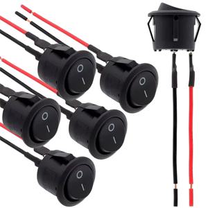 6Pcs 미니 로커 스위치 12 볼트 ON Off 토글 스위치, 사전 배선 된 6A/250V 10A/125V AC 12V DC 전기 스위치, DIY 적용