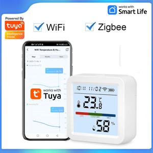 Tuya Zigbee WiFi 온도 습도 센서 습도계 온도계 감지기 스마트 라이프 원격 제어 지원 Alexa Google 홈